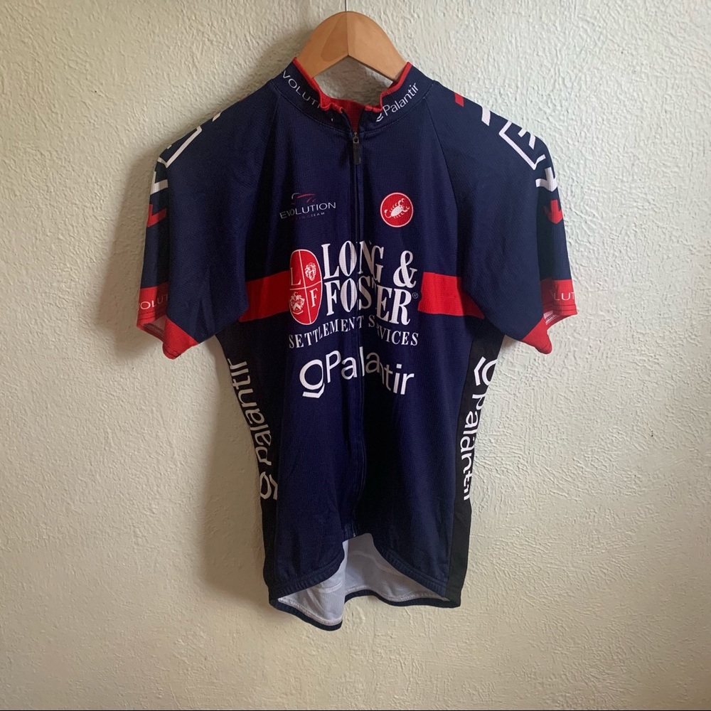Castelli blue cycling Triathlon jersey full-zip